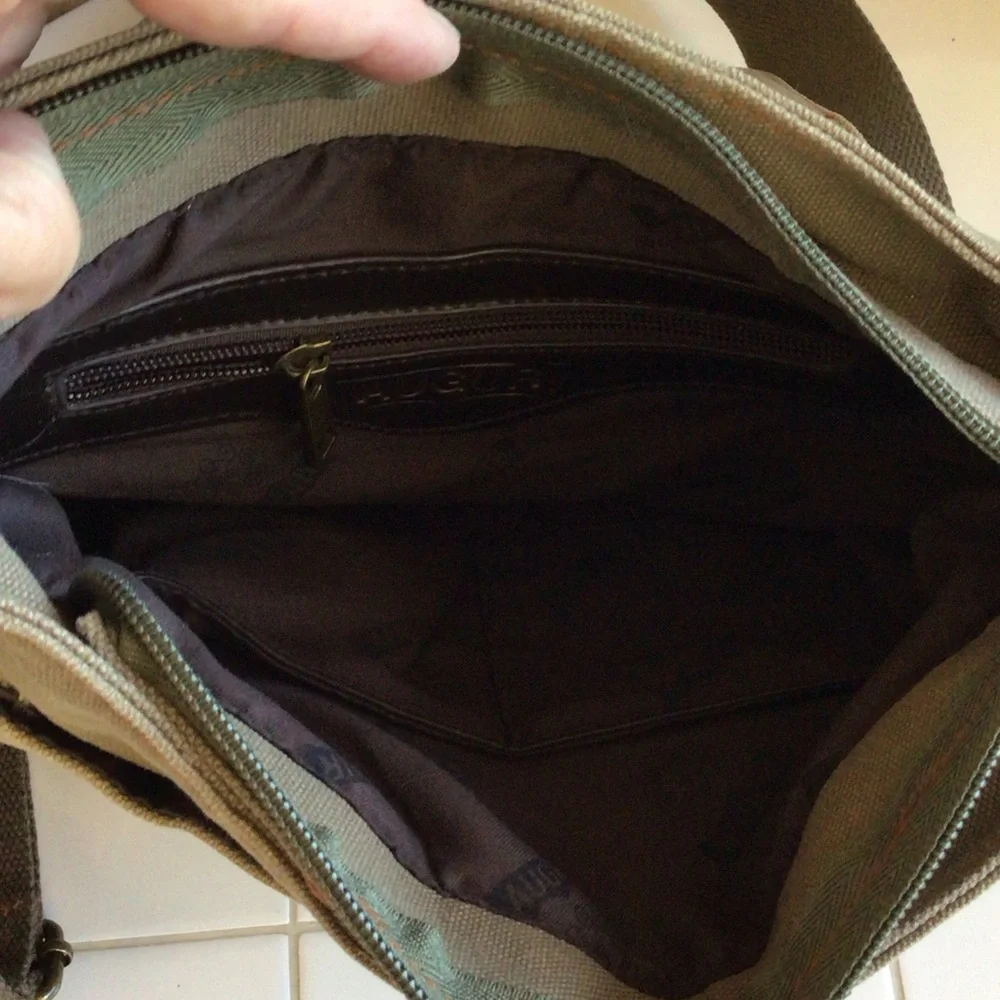 ‘Augur’ Canvas/Genuine Leather Messenger Bag